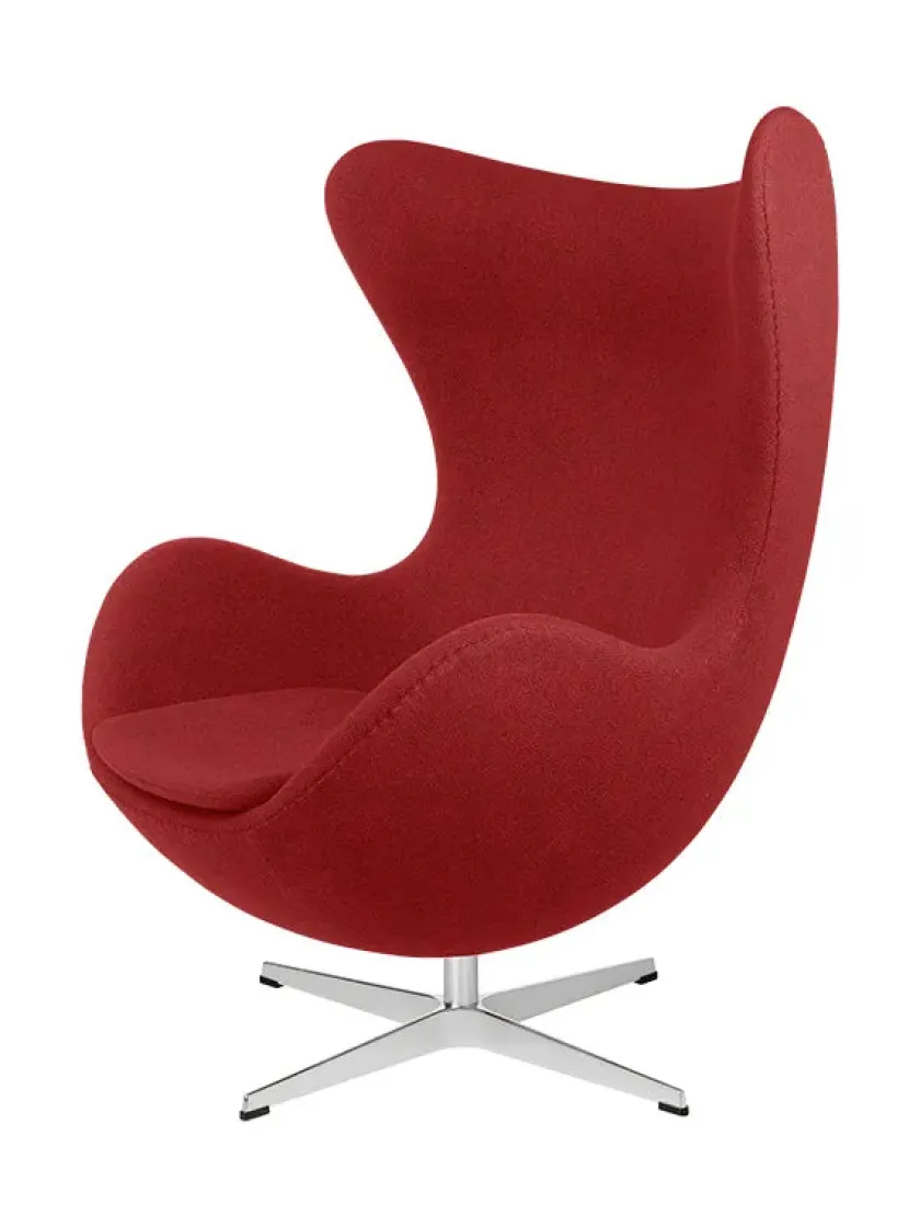 Fritz Hansen 3316 Ægget af Arne Jacobsen læder> Loungestole|Lænestole