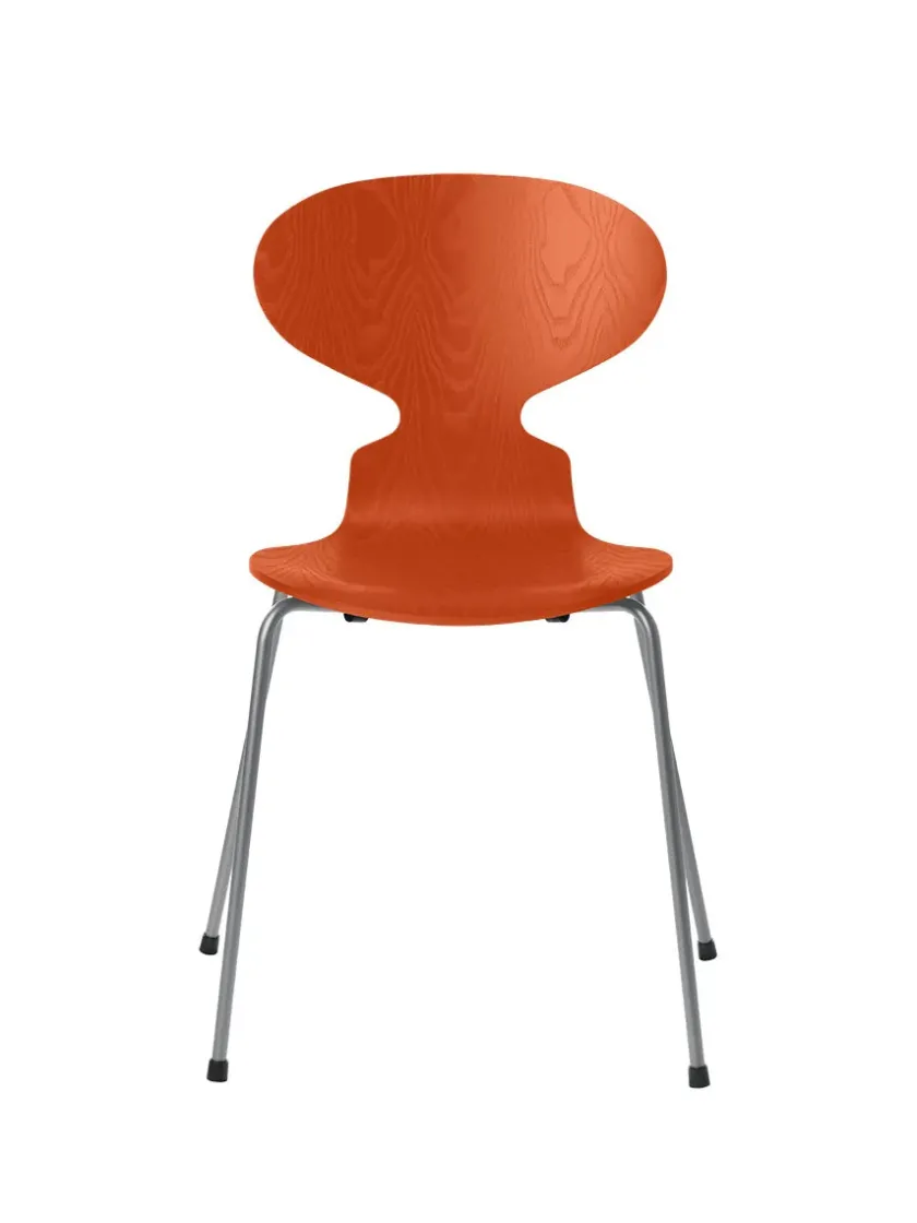 Fritz Hansen 3101 Myren Stol i farvet ask af Arne Jacobsen> Spisebordsstole