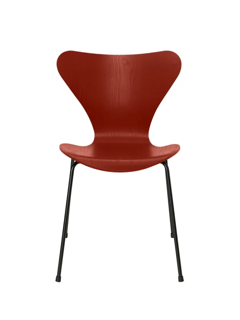 Fritz Hansen 3107 Serie 7 stol i farvet ask af Arne Jacobsen> Spisebordsstole