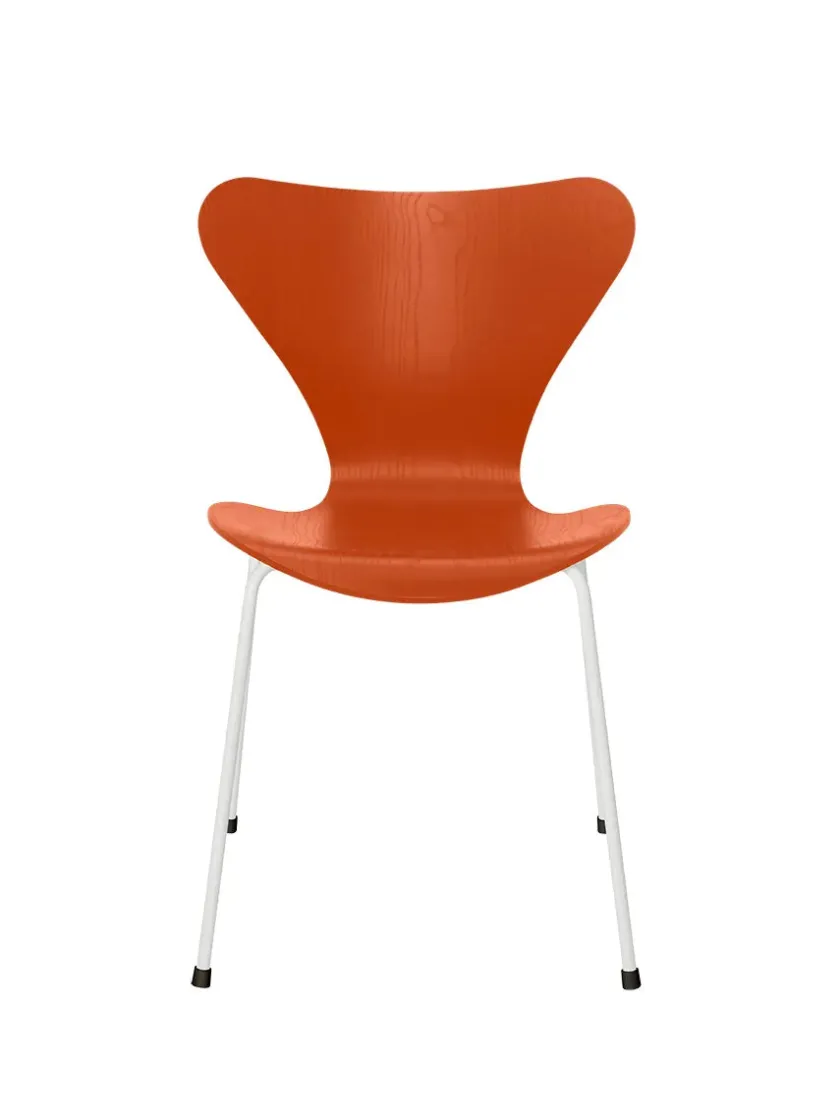 Fritz Hansen 3107 Serie 7 stol i farvet ask af Arne Jacobsen> Spisebordsstole