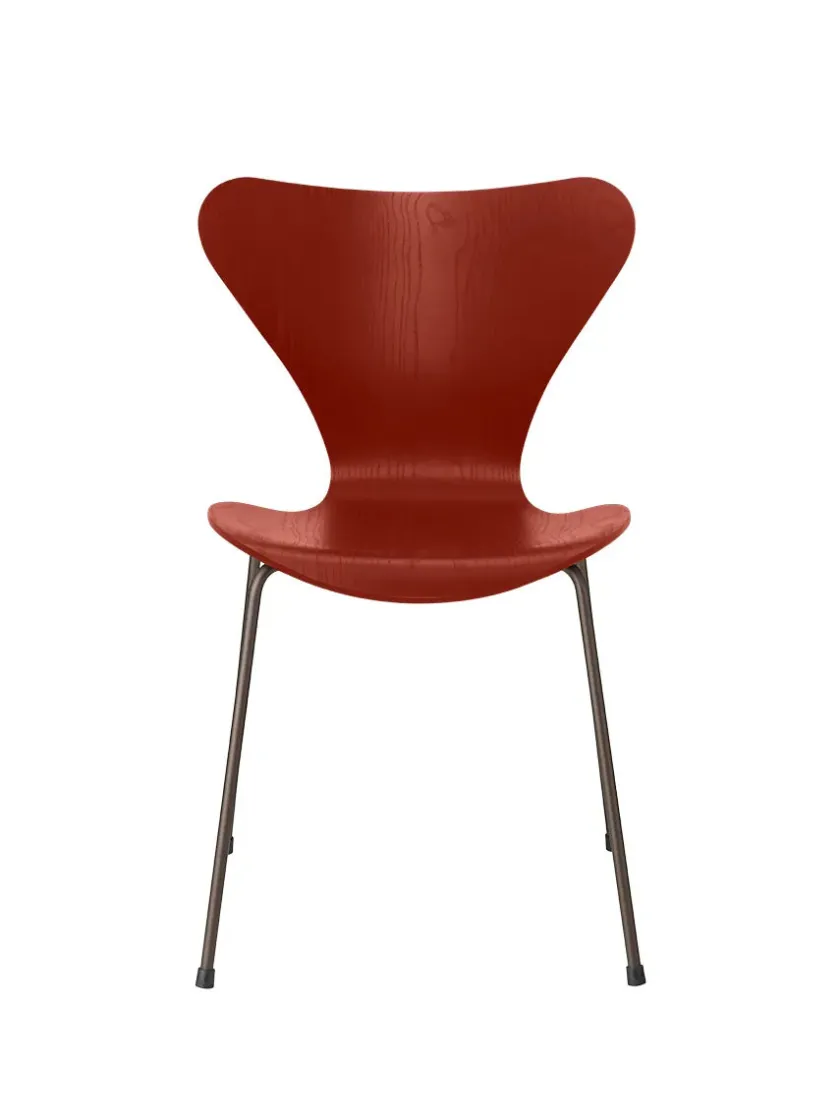 Fritz Hansen 3107 Serie 7 stol i farvet ask af Arne Jacobsen> Spisebordsstole