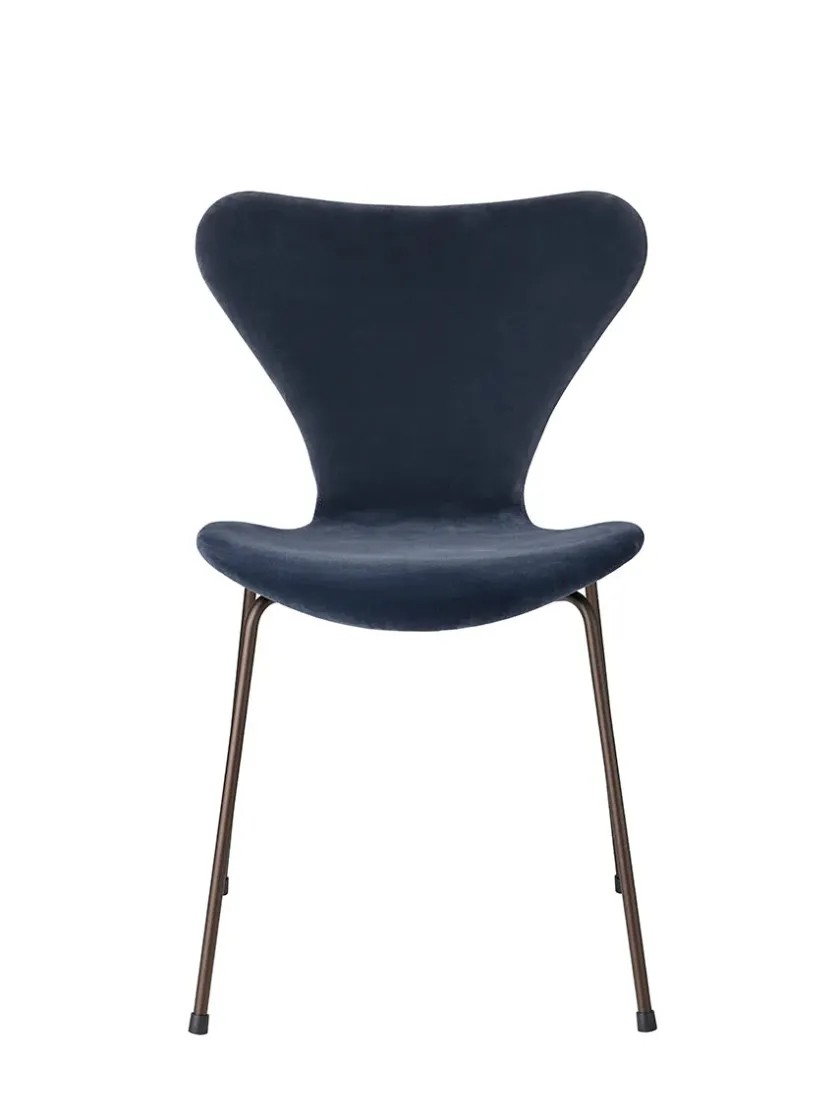 Fritz Hansen 3107 Stol, fuldpolstret velour af Arne Jacobsen> Spisebordsstole