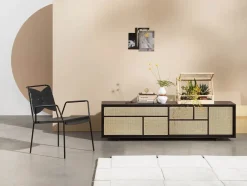 Design House Stockholm Air Sideboard Low, black/cane fra><noscript><img width=