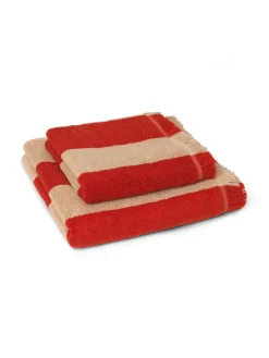 Ferm Living Alee Beach Towel, light camel/red fra><noscript><img width=