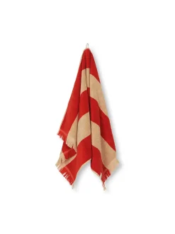 Ferm Living Alee Beach Towel, light camel/red fra><noscript><img width=