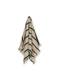 Ferm Living Alee Beach Towel, sand/black fra><noscript><img width=