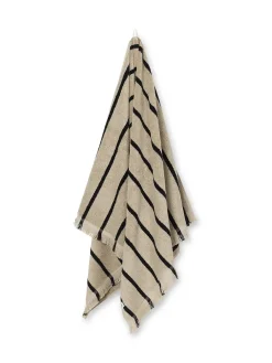 Ferm Living Alee Beach Towel, sand/black fra><noscript><img width=
