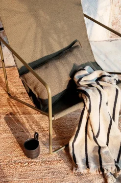 Ferm Living Alee Beach Towel, sand/black fra><noscript><img width=