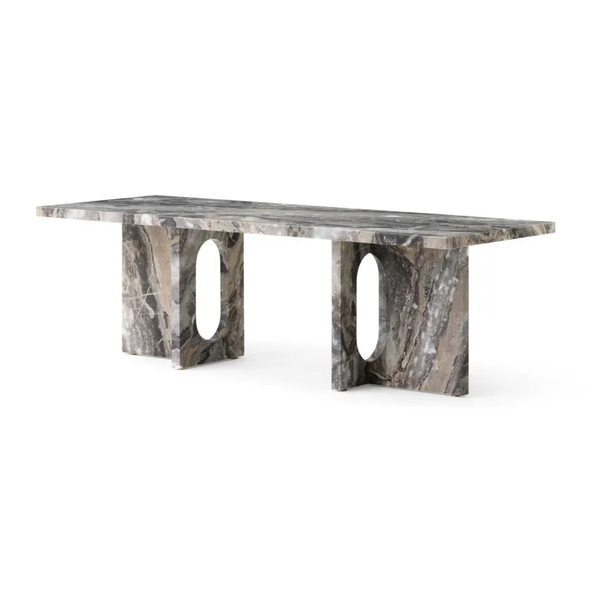 Audo Copenhagen Androgyne Lounge Table, grey galaxy marble/wood fra> Sofaborde