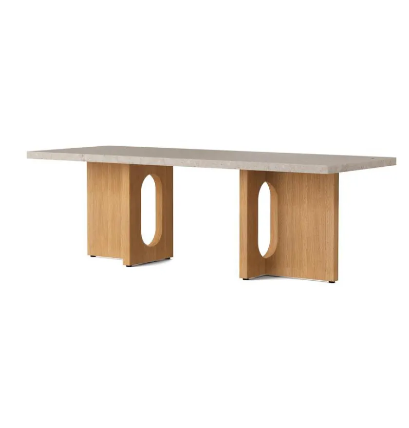 Audo Copenhagen Androgyne Lounge Table, grey galaxy marble/wood fra> Sofaborde
