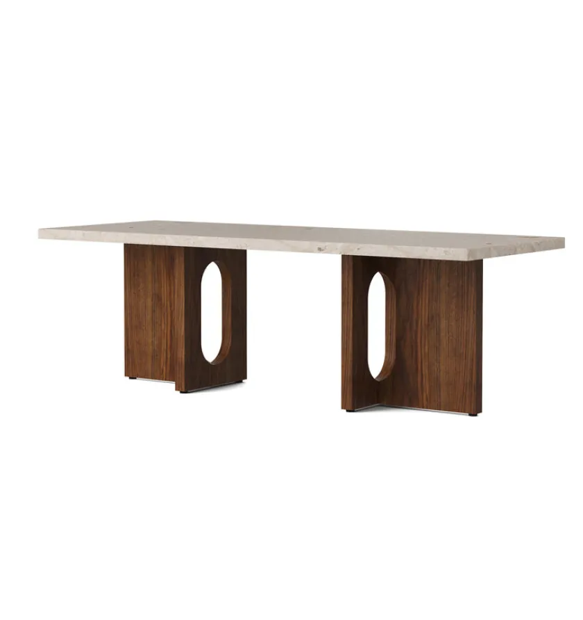 Audo Copenhagen Androgyne Lounge Table, grey galaxy marble/wood fra> Sofaborde