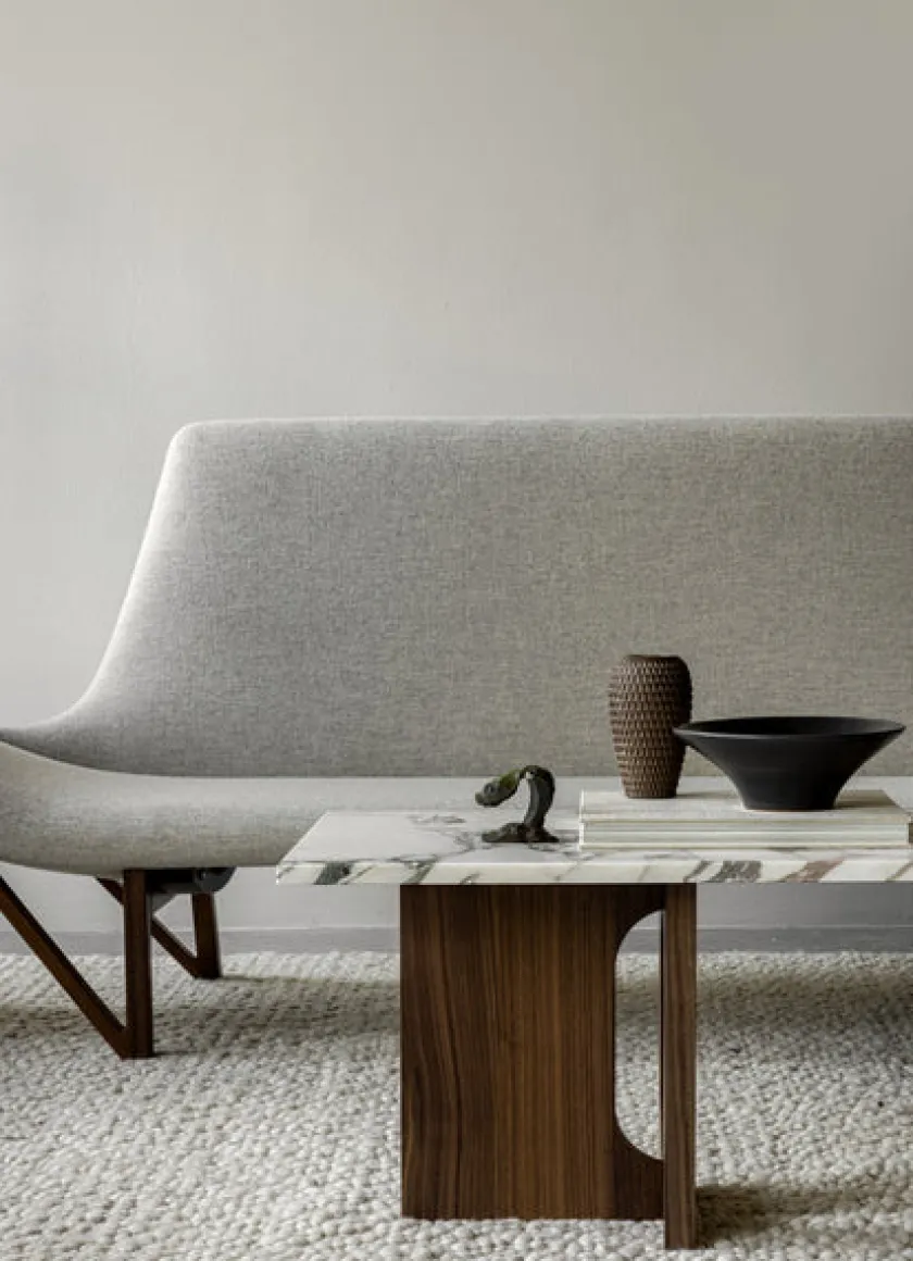 Audo Copenhagen Androgyne Lounge Table, grey galaxy marble/wood fra> Sofaborde
