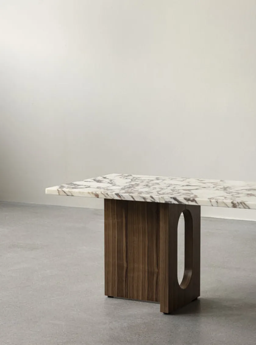 Audo Copenhagen Androgyne Lounge Table, grey galaxy marble/wood fra> Sofaborde