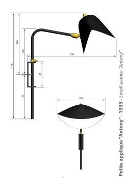 Editions Serge Mouille Antony Small Wall Bedside Lamp af Serge Mouille><noscript><img width=