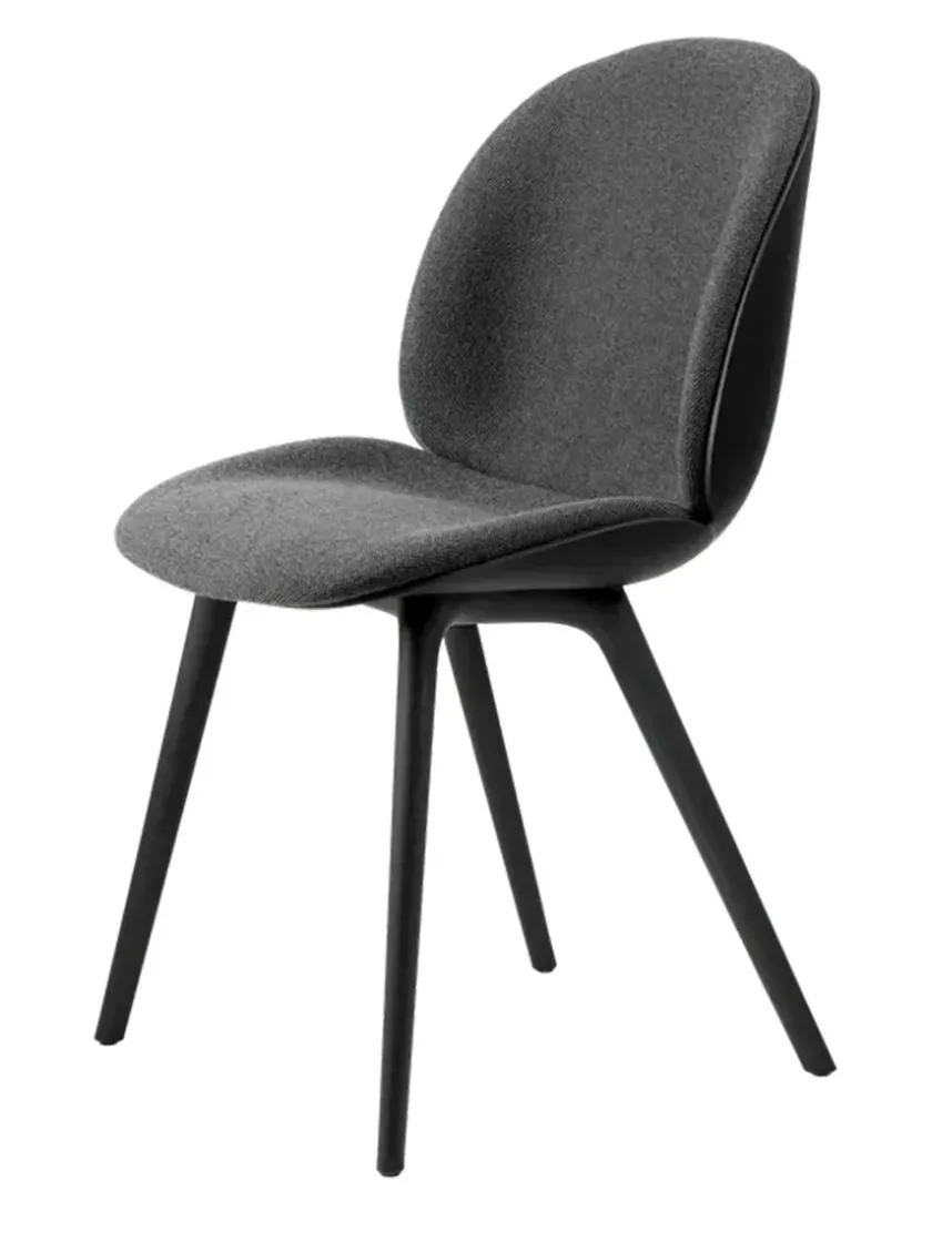 GUBI Beetle Chair, forsidepolstret, sort skal fra> Spisebordsstole