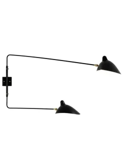 Editions Serge Mouille Big Wall Lamp w/2 Rotating Straight Arms af Serge Mouille> Væglamper|Spots