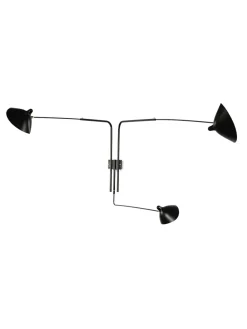 Editions Serge Mouille Big Wall Lamp w/3 Rotating Straight Arms af Serge Mouille> Væglamper|Spots