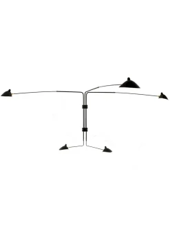 Editions Serge Mouille Big Wall Lamp w/5 Rotating Straight Arms af Serge Mouille> Væglamper|Spots