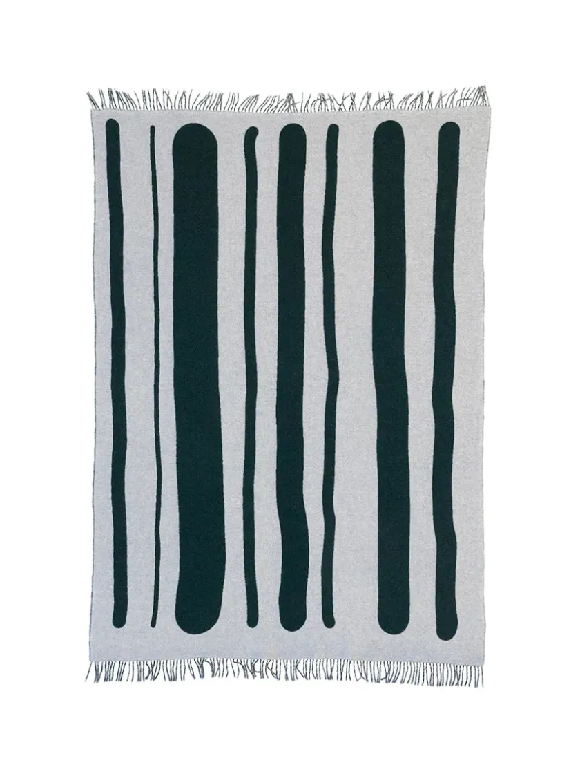 raawii Brush Plaid, green/porcelain fra> Puder Og Plaider