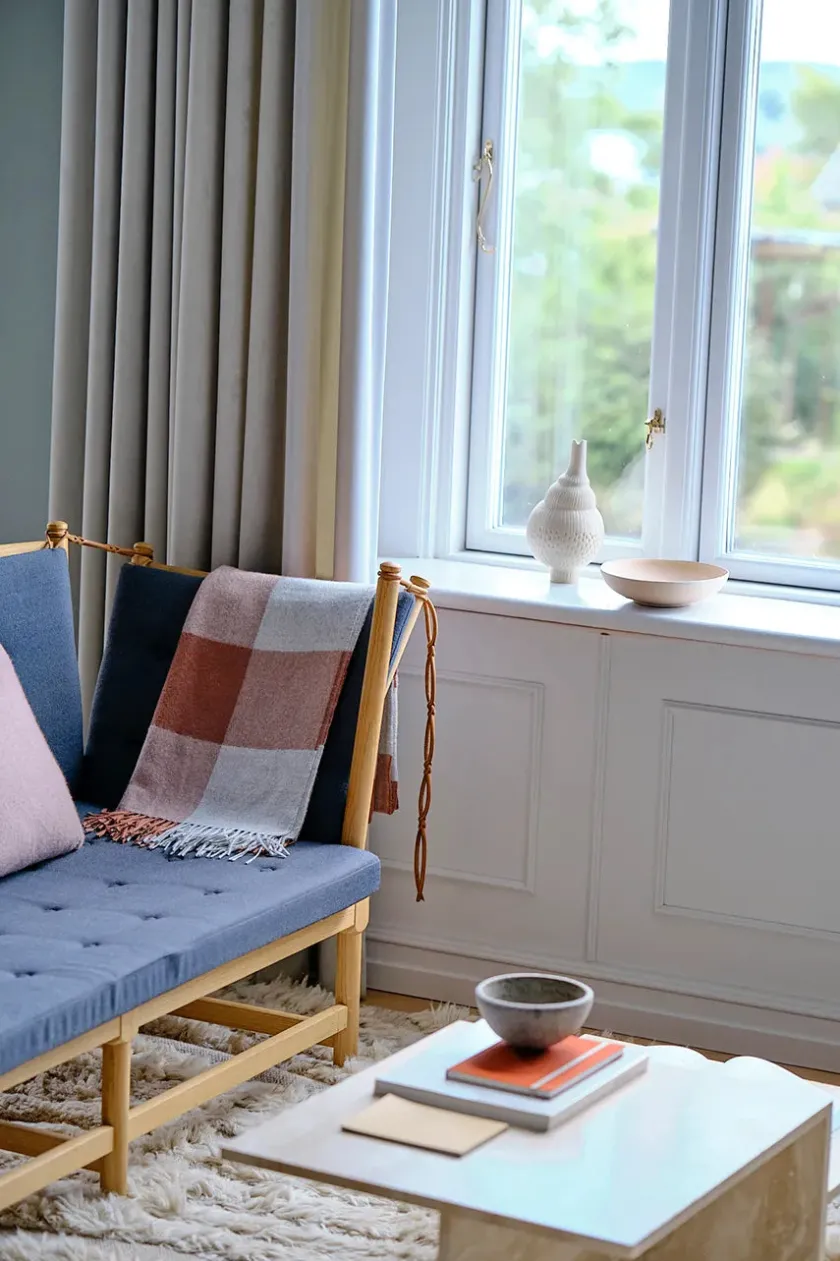 Silkeborg Uldspinderi Caracas Plaid, beetroot fra> Puder Og Plaider