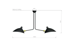Editions Serge Mouille Ceiling Lamp w/2 Fixed Arms af Serge Mouille><noscript><img width=