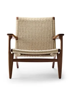 Carl Hansen & Søn CH25 Loungestol, eg sortmalet med naturflet af Hans J. Wegner><noscript><img width=