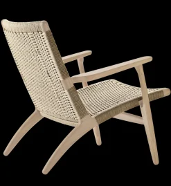 Carl Hansen & Søn CH25 Loungestol, eg sortmalet med naturflet af Hans J. Wegner><noscript><img width=