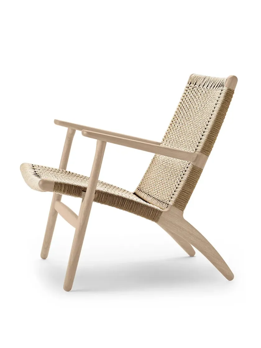 Carl Hansen & Søn CH25 Loungestol, eg sortmalet med sort flet af Hans J. Wegner> Lænestole