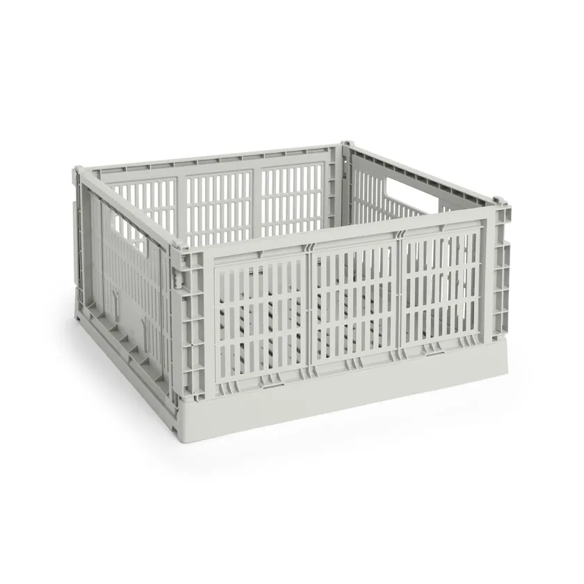 HAY Colour Crate Large Square, Grey fra>Børn Gaver Til Ham|Opbevaring På Børneværelset