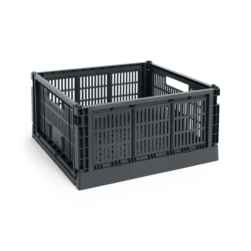 HAY Colour Crate Large Square, Grey fra>Børn Gaver Til Ham|Opbevaring På Børneværelset