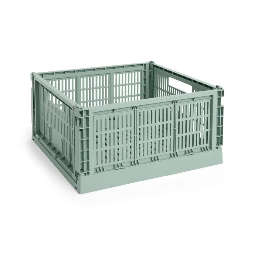 HAY Colour Crate Large Square, Grey fra>Børn Gaver Til Ham|Opbevaring På Børneværelset
