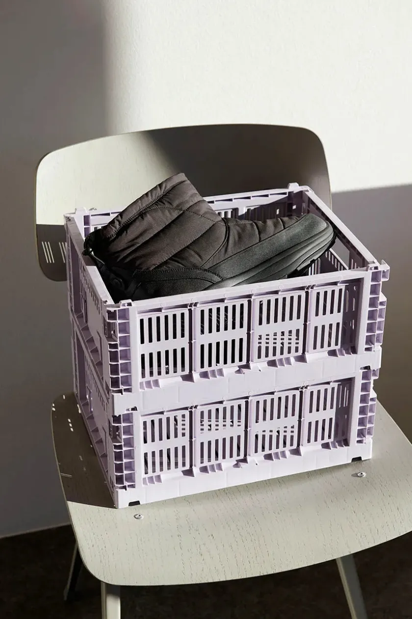 HAY Colour Crate Medium, Sage green fra>Børn Opbevaring På Børneværelset|Opbevaring