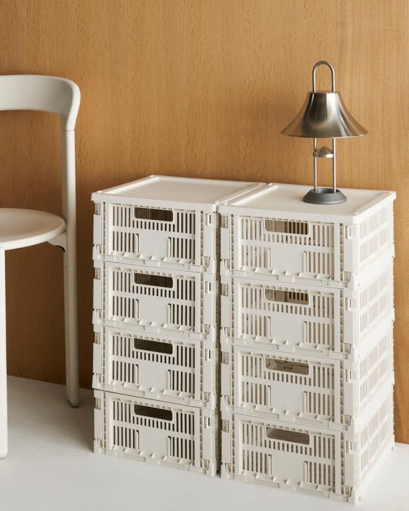 HAY Colour Crate Medium Square, Off white fra>Børn Opbevaring På Børneværelset|Opbevaring