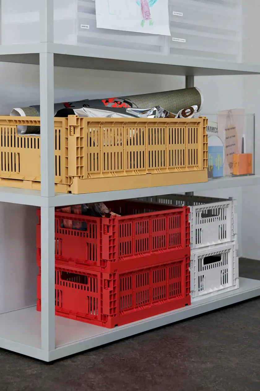 HAY Colour Crate Medium, Warm grey fra>Børn Gaver Til Ham|Opbevaring På Børneværelset