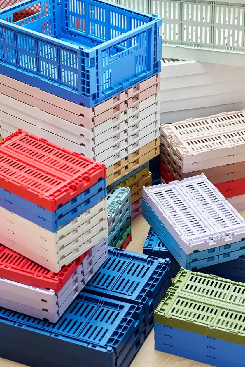 HAY Colour Crate Medium, Warm grey fra>Børn Gaver Til Ham|Opbevaring På Børneværelset
