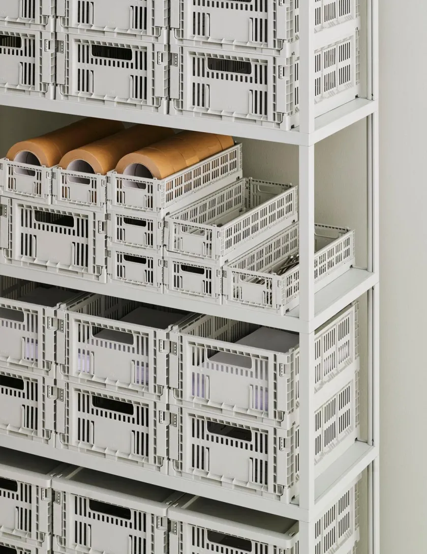 HAY Colour Crate Mini Oblong, Dusty blue fra>Børn Gaver|Gaver Til Børn