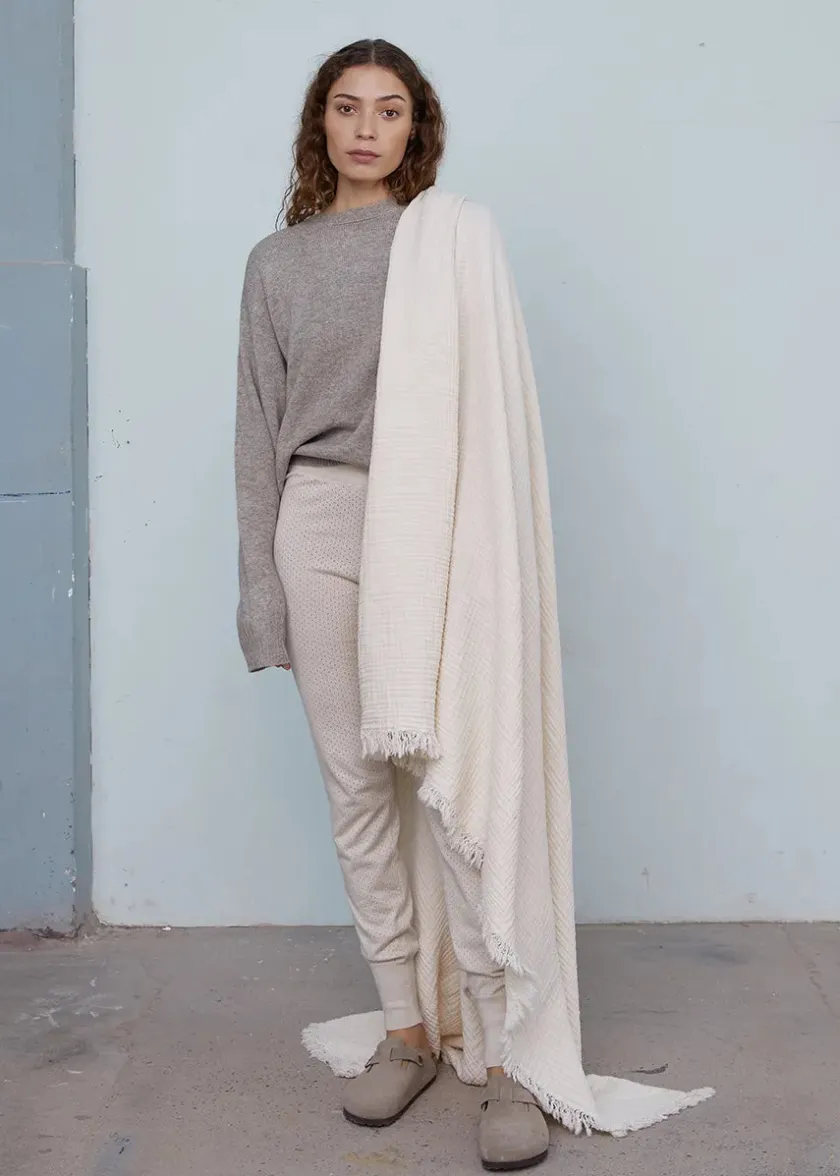 Aiayu Cotton throw, Pure Ecru fra> Badeværelsestekstiler