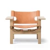 Fredericia Furniture Den Spanske Stol i naturfarvet læder, eg sæbe af Børge Mogensen> Lænestole