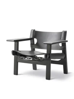 Fredericia Furniture Den Spanske Stol i naturfarvet læder, eg sæbe af Børge Mogensen><noscript><img width=