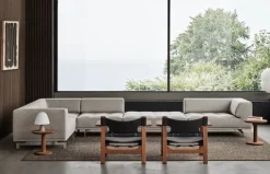 Fredericia Furniture Den Spanske Stol i sort læder, valnød olie af Børge Mogensen><noscript><img width=