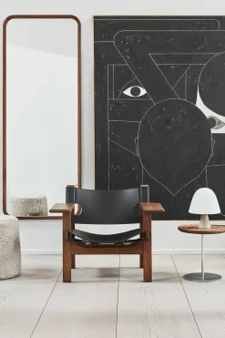 Fredericia Furniture Den Spanske Stol i sort læder, eg sort lak af Børge Mogensen><noscript><img width=