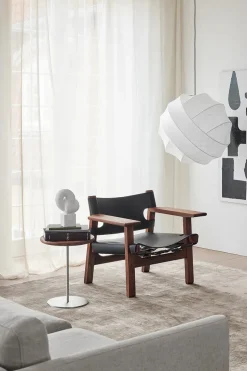 Fredericia Furniture Den Spanske Stol i sort læder, eg sæbe af Børge Mogensen><noscript><img width=