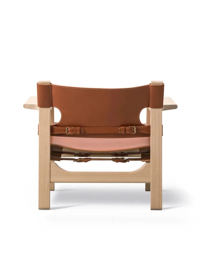 Fredericia Furniture Den Spanske Stol i sort læder, røget eg olie af Børge Mogensen> Lænestole