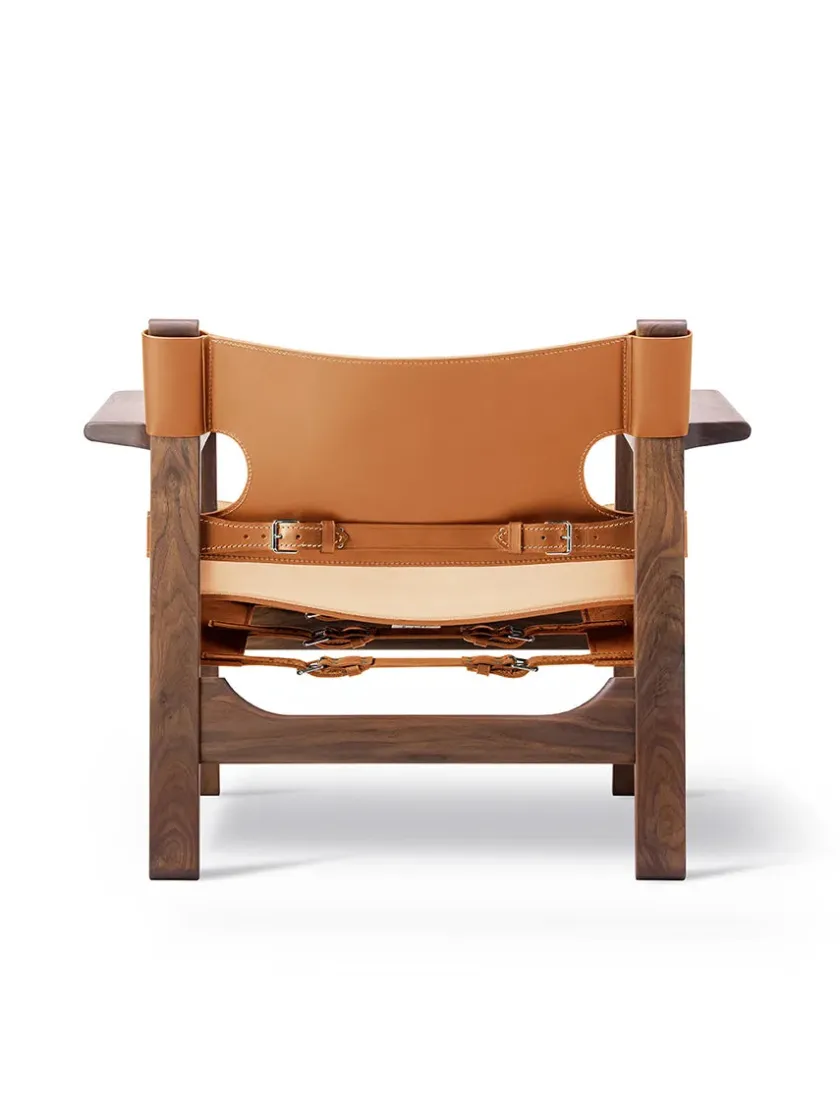 Fredericia Furniture Den Spanske Stol i sort læder, røget eg olie af Børge Mogensen> Lænestole