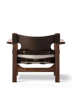 Fredericia Furniture Den Spanske Stol i sort læder, røget eg olie af Børge Mogensen><noscript><img width=