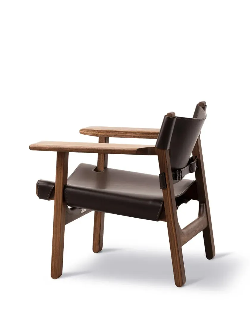 Fredericia Furniture Den Spanske Stol i sort læder, røget eg olie af Børge Mogensen> Lænestole