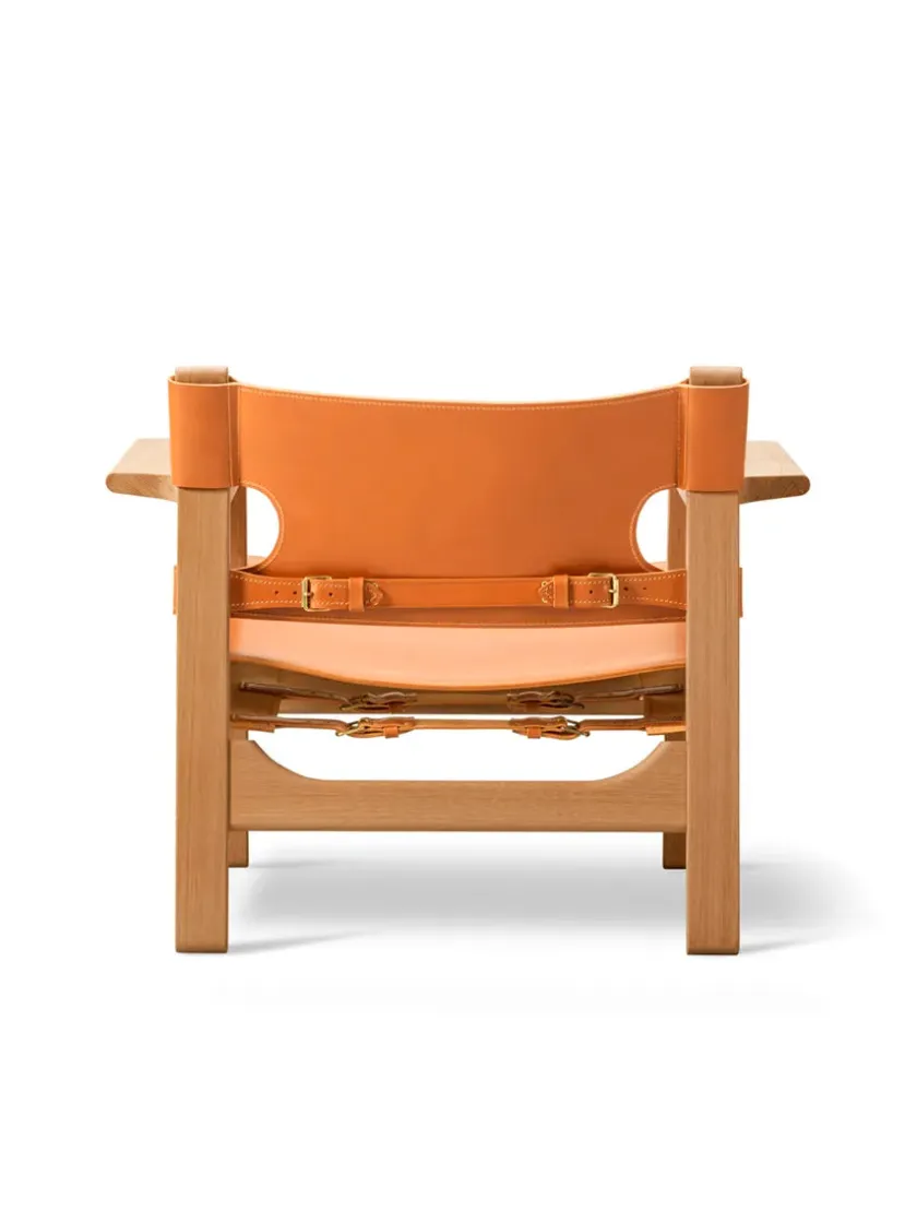 Fredericia Furniture Den Spanske Stol i sort læder, røget eg olie af Børge Mogensen> Lænestole