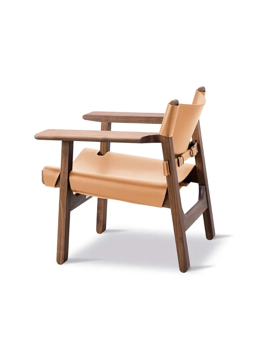 Fredericia Furniture Den Spanske Stol i sort læder, røget eg olie af Børge Mogensen> Lænestole