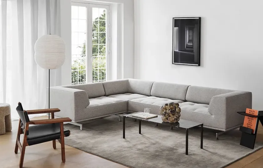 Fredericia Furniture Den Spanske Stol i sort læder, eg olie af Børge Mogensen> Lænestole