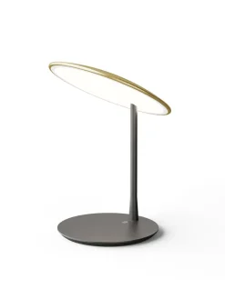 Nine Disc table light, brushed brass fra><noscript><img width=